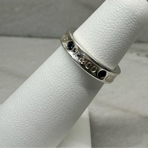 Tiffany & Co 1837 Ring in Silver with Sapphires, Narrow